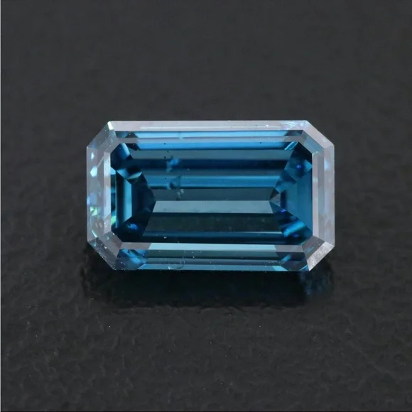Loose Diamond 2.02 Carat Fancy Ocean Blue Emerald Cut VS1/2 - Picture 6 of 6